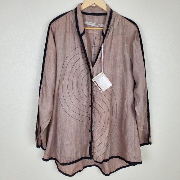 Cynthia Ashby Tops - Cynthia Ashby Top Tunic Jacket Art to Wear Linen S